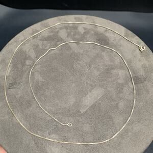 Vintage Italy BB Sterling Silver 925 Square Link .95mm Chain Necklace 24”